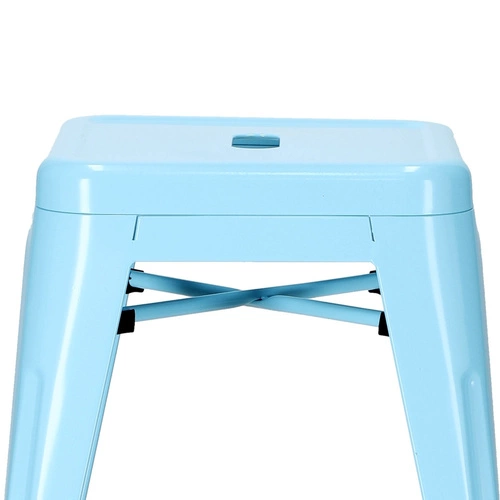 Modrá kovová stolička Paris do kuchyně a obýváku inspirovaná Tolix moderní 46 cm D2.DESIGN