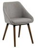 Čalouněná židle Nils Actona šedá skandinávská s područkami do jídelny a obýváku
