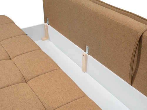 Rozkládací pohovka Mikkeli cappuccino s funkcí spaní moderní dvoumístná do obýváku