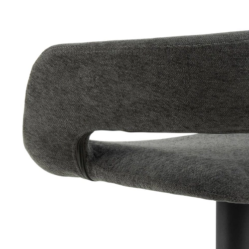 Barová židle Grace tmavě šedý samet s opěrkou a područkami, výškově nastavitelná do kuchyně Actona