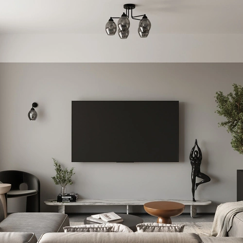 Moderní černý lustr FILLAN 5 stropní svítidlo do obýváku a jídelny SOLLUX LIGHTING