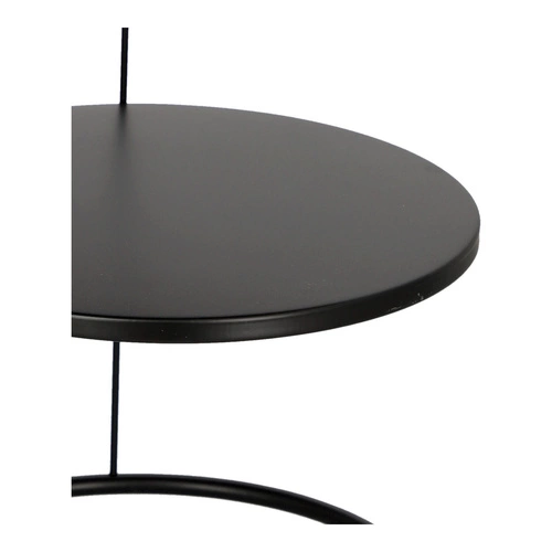 Kulatý černý kovový konferenční stolek Kobu s policemi moderní do obýváku Atmosphera