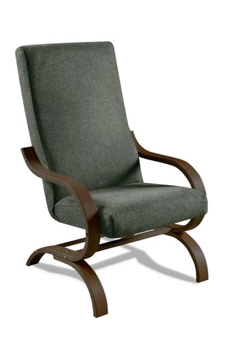 Relaxační houpací křeslo Corsica Matana 3 šedý samet skandinávský styl ořech