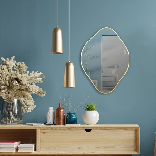 Nástěnné zrcadlo Diamond nepravidelné zlaté glamour do předsíně a obýváku 60 cm