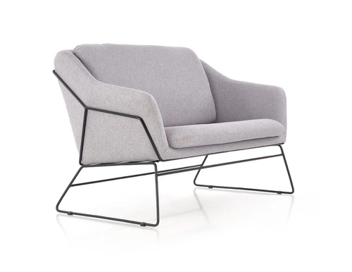 Šedá dvoumístná sametová pohovka na vysokých nohách ve skandinávském stylu do obývacího pokoje Intesi Kashira