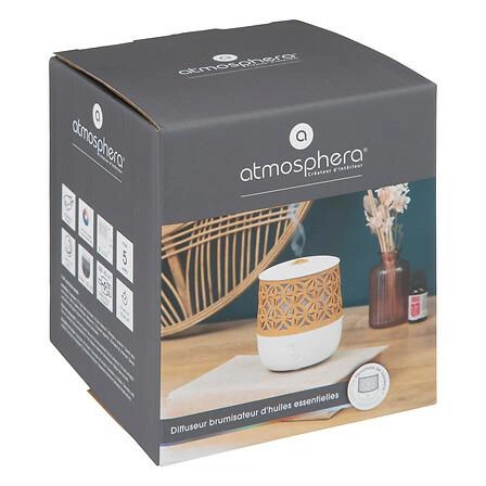 Aromadifuzér Kiana Atmosphera moderní bílý dřevěný do obýváku a ložnice