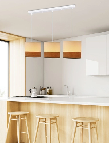 Závěsné svítidlo Bianco white 3x40W E27 stínidlo bílá+ořech