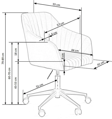 Ergonomická kancelářská židle Emi Velvet růžová sametová otočná s područkami k psacímu stolu