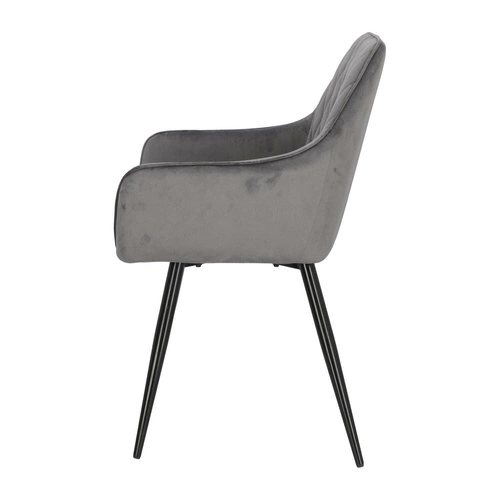 Čalouněná jídelní židle z šedého sametu s područky Pico Intesi moderní