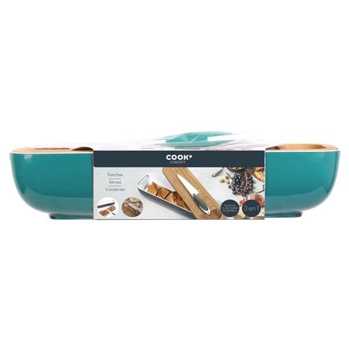 Intesi Sada 3v1 moderní bambusové prkénko na krájení s miskou a nožem