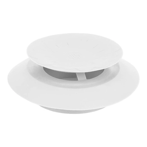 Silikonová bílá zátka do dřezu Intesi moderní kulatá 6 cm těsnící do kuchyně a koupelny