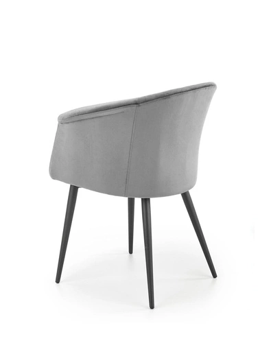 Čalouněná židle Auger šedý samet s područkami do jídelny glamour Intesi