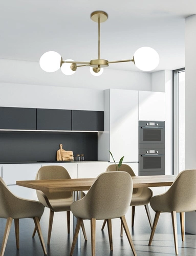 Závěsné svítidlo koule Mati zlaté do obýváku a jídelny klasické 4-bodové Candellux