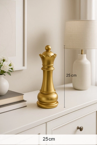 Zlatá sada dekoračních figurek Šachy Atmosphera glamour 25,5 cm do obýváku jako dárek