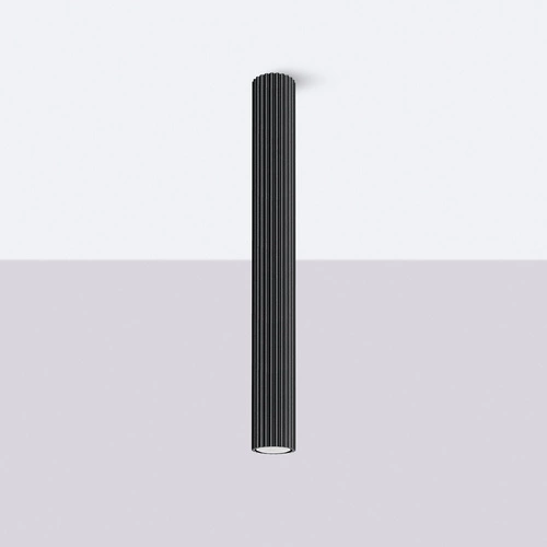 Stropní svítidlo KARBON 60 černé moderní hliníkové do obýváku a ložnice SOLLUX