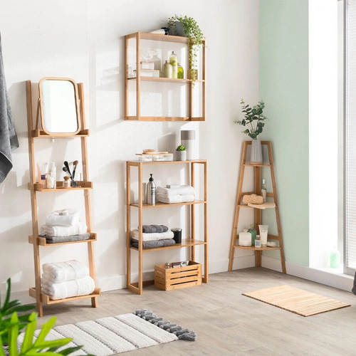 Stojací zrcadlo boho 5five simply smart bambusové do ložnice nebo koupelny 39 cm