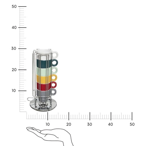 Stojan se 6 šálky s držákem na kapsle