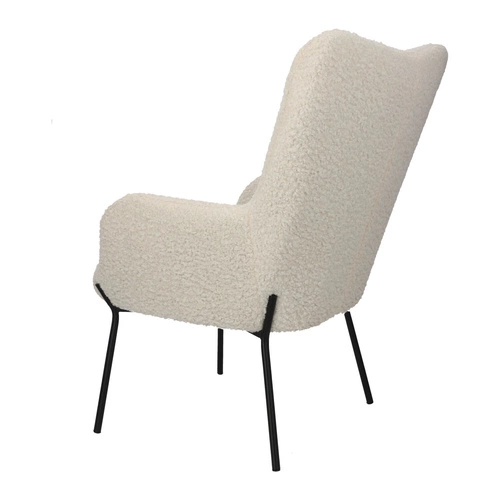 Moderní bílý křeslo ušák do obýváku čalouněné boucle s područkami Intesi