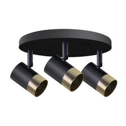 Stropní svítidlo Tobi černé zlaté moderní kovové 3xGU10 do obýváku a jídelny
