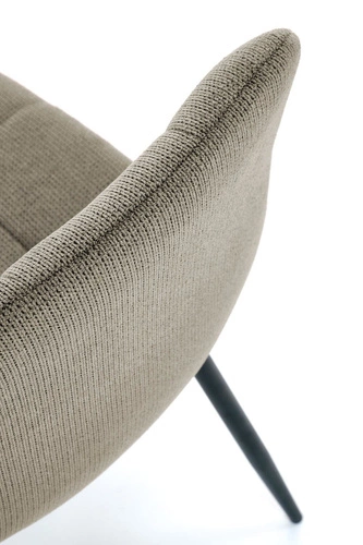 Čalouněná jídelní židle Fime Intesi olivová, moderní do jídelny a obýváku na černých nohách