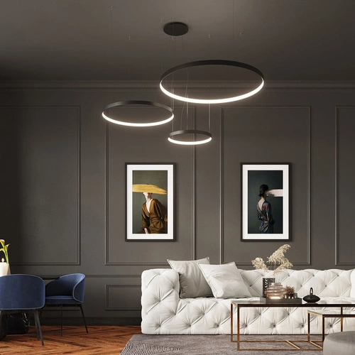 LED lustr RIO 78 černý moderní industriální do obýváku a jídelny 3000K Thoro