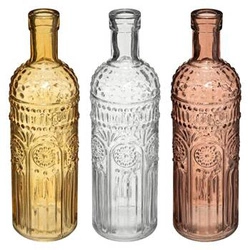 Sada 3 skleněných dekorativních váz Folk Atmosphera do obýváku a ložnice