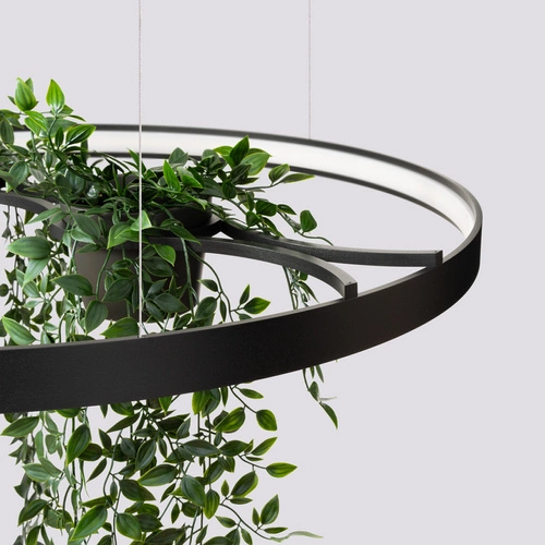 Moderní černý LED lustr RIO BIO 78 do obývacího pokoje a jídelny hliník 78 cm