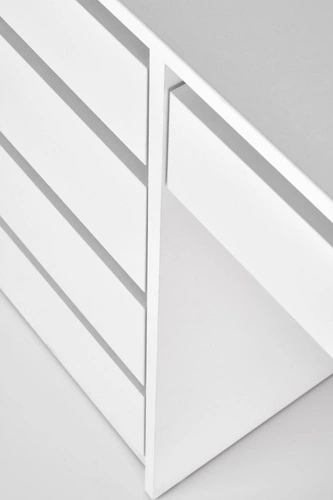 Moderní toaletní stolek s LED zrcadlem Sybilla XL bílý na líčení se zásuvkami do ložnice Intesi