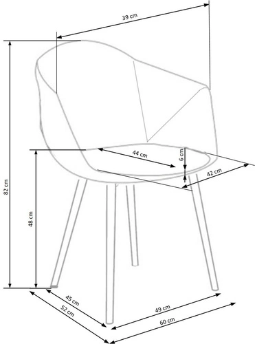 Čalouněná jídelní židle Crush šedá s područkami moderní
