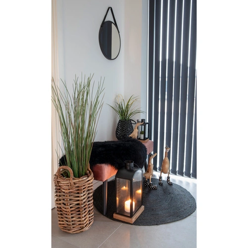 Černá jehněčí kožešina House Nordic dekorativní poduška na židli do obývacího pokoje 50x85