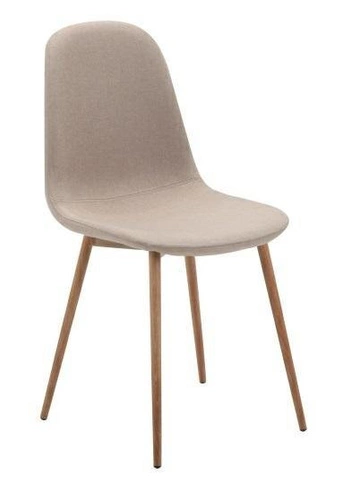 Čalouněná jídelní židle Trip béžová ve skandinávském stylu s dubovými nohami