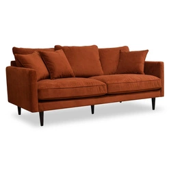 Třímístná sametová pohovka Candice hnědá moderní s područkami do obývacího pokoje Atmosphera