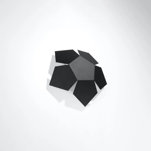 Moderní nástěnné svítidlo Penta Sollux černé kovové do obývacího pokoje a ložnice 30 cm