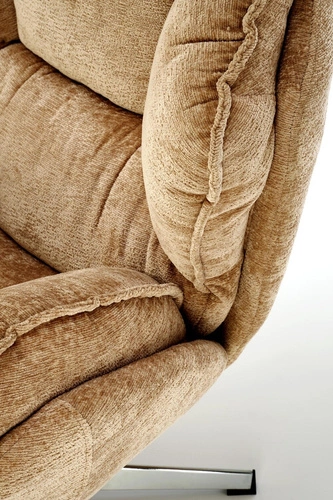 Relaxační křeslo Offred hořčicové do obýváku moderní s podnožkou látka Intesi