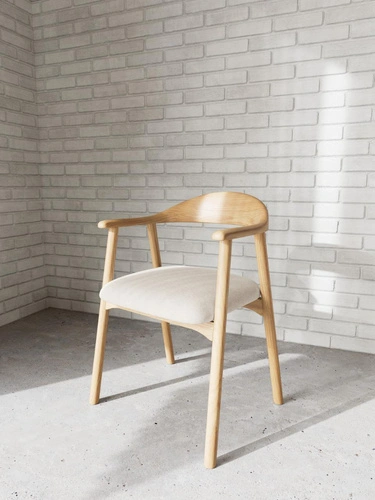 Jídelní židle Addi Actona skandinávská béžová dubová s područkami