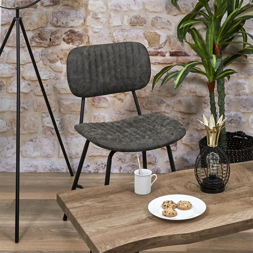 Jídelní židle Taylor Intesi moderní šedá čalouněná na kovových nohách