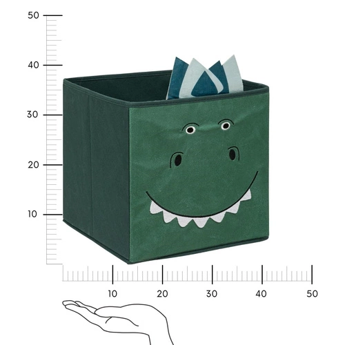 Atmosphera Dinosaur látkový box 30x30 do regálu na hračky skládací zelený