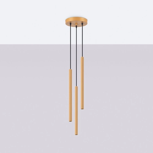 Závěsné svítidlo ARCHE 3P zlaté moderní, nastavitelné do obýváku a jídelny SOLLUX