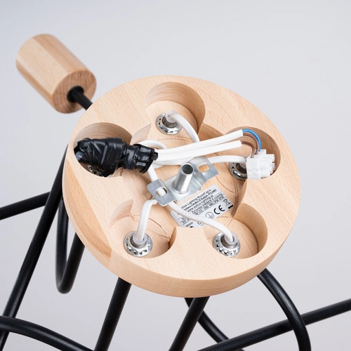 Lustr EMBER 5 černý dřevěný moderní do obýváku a jídelny SOLLUX LIGHTING