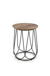 Kulatý konferenční stolek Jenna S ořechově černý moderní kovový do obýváku Intesi