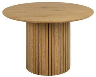 Jídelní kulatý stůl Yale 120 cm skandinávský dub přírodní na jedné noze Actona