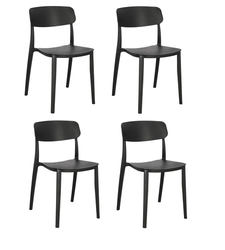 Sada 4 jídelních židlí Nopie černá