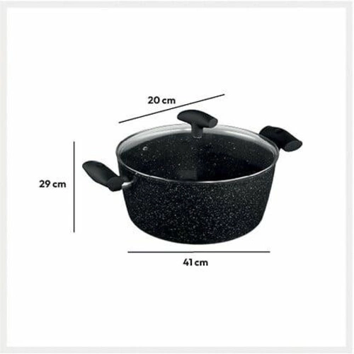 Kovaný hliníkový hrnec 28 cm černý