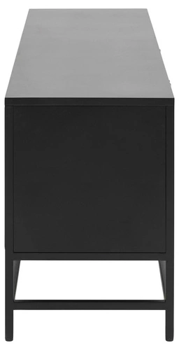 Komoda Newcastle I černá kovová 160 cm moderní industriální na nožkách do obýváku