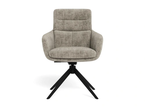 Actona Roger šedá čalouněná otočná jídelní židle s područkami