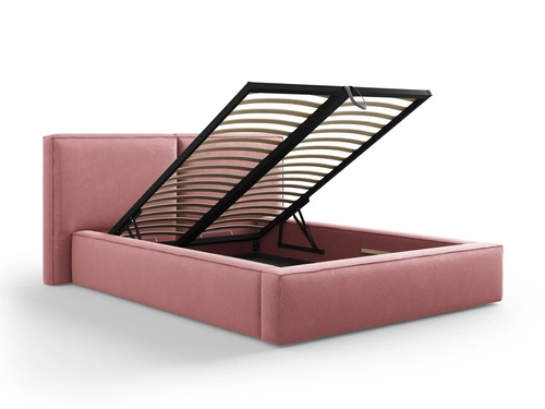 Čalouněná postel Jodie II růžová 140x200 s úložným prostorem moderní glamour do ložnice