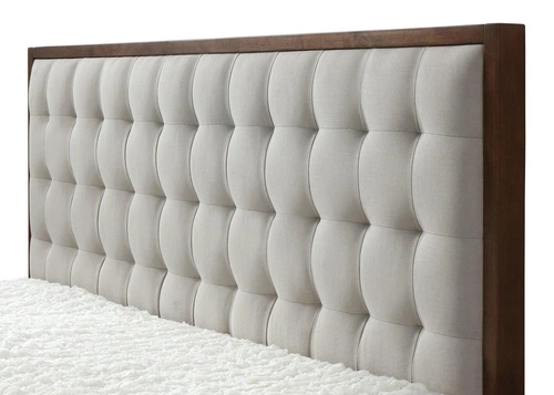 Čalouněná postel Solo 160x200 béžová ořech moderní do ložnice dřevěná