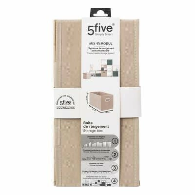 Skládací textilní box do regálu 15x31 cm tmavě béžový 5five Simply Smart