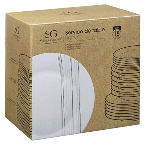 Nádobí Lines 18dílné bílé