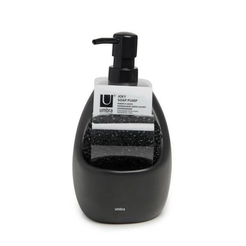 Keramický dávkovač na mycí prostředek a houbičku Joey Umbra černý do kuchyně